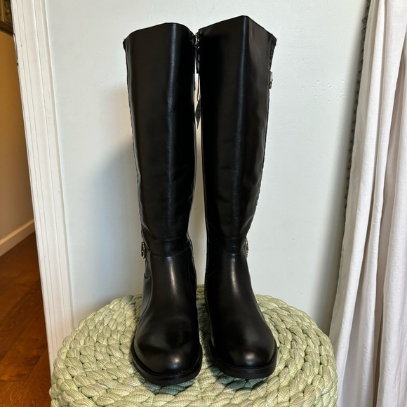 COLE HAAN Chesley Leather Knee-High Quilted Stretch Riding Boots NWT - Picture 7 of 14